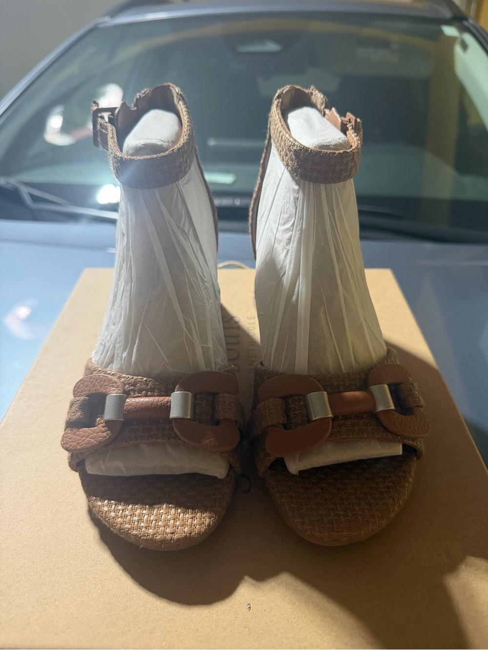 “New” Gentle Souls IONA Woven Ankle-Strap size6